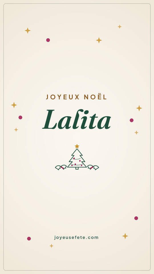 Image « Joyeux Noël Lalita » au format story