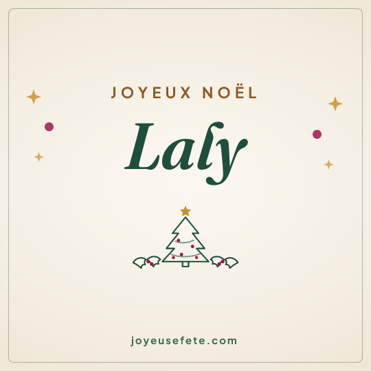 Image carrée « Joyeux Noël Laly » pour WhatsApp