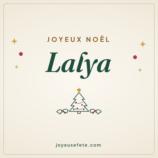 Image carrée « Joyeux Noël Lalya » pour WhatsApp