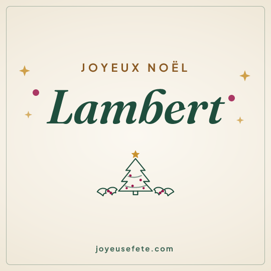 Image carrée « Joyeux Noël Lambert » pour WhatsApp