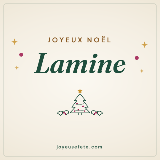 Image carrée « Joyeux Noël Lamine » pour WhatsApp