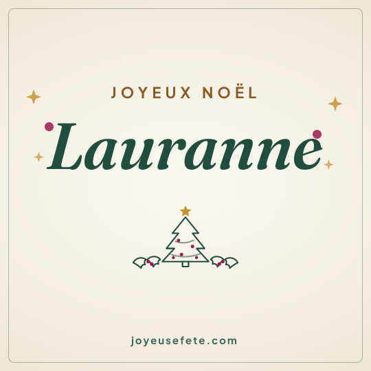 Image carrée « Joyeux Noël Lauranne » pour WhatsApp