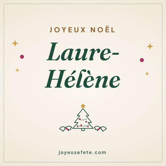 Image carrée « Joyeux Noël Laure-Hélène » pour WhatsApp