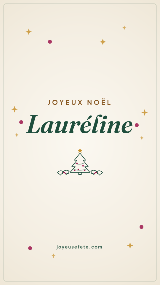 Image « Joyeux Noël Lauréline » au format story