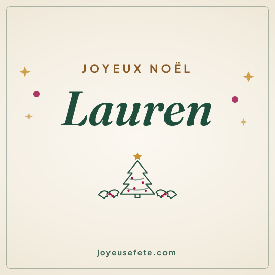 Image carrée « Joyeux Noël Lauren » pour WhatsApp