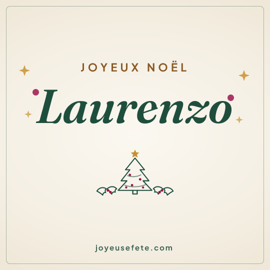 Image carrée « Joyeux Noël Laurenzo » pour WhatsApp