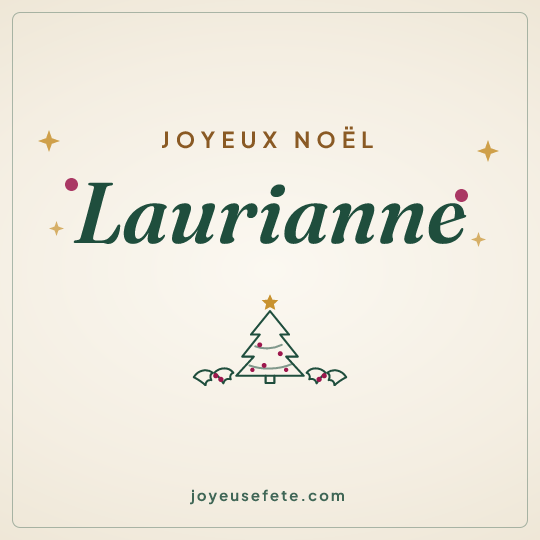 Image carrée « Joyeux Noël Laurianne » pour WhatsApp