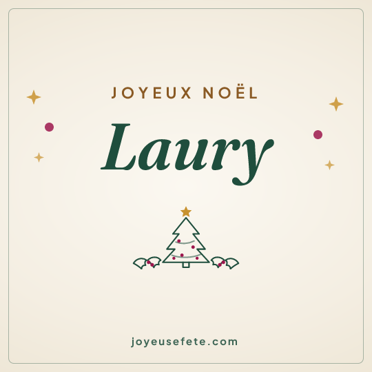 Image carrée « Joyeux Noël Laury » pour WhatsApp