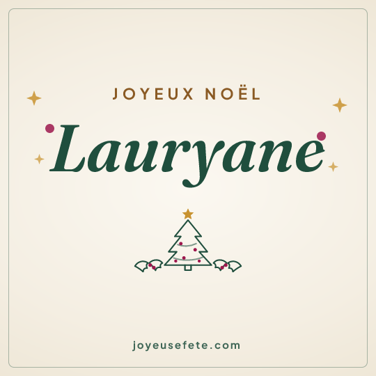 Image carrée « Joyeux Noël Lauryane » pour WhatsApp