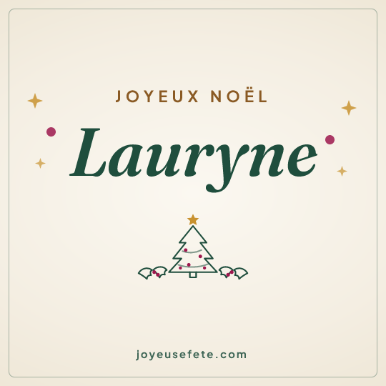 Image carrée « Joyeux Noël Lauryne » pour WhatsApp