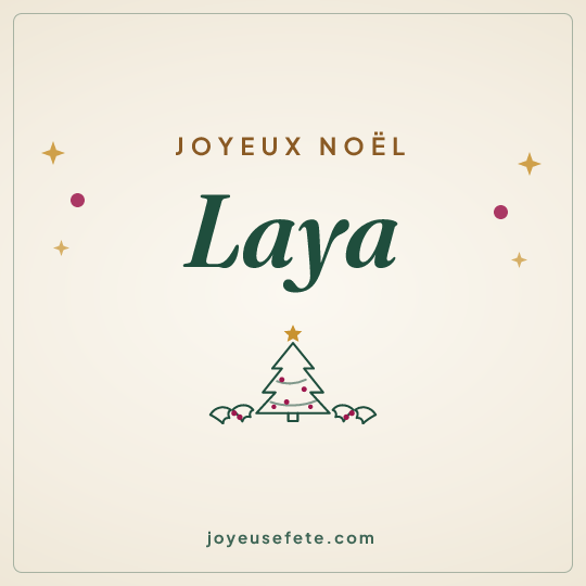 Image carrée « Joyeux Noël Laya » pour WhatsApp