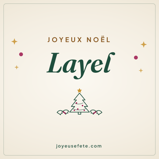 Image carrée « Joyeux Noël Layel » pour WhatsApp