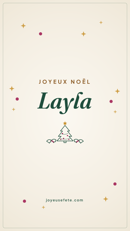 Image « Joyeux Noël Layla » au format story