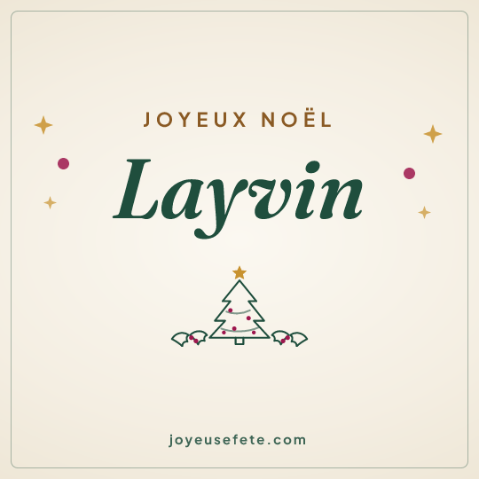 Image carrée « Joyeux Noël Layvin » pour WhatsApp