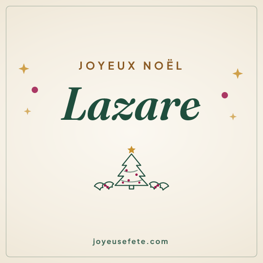 Image carrée « Joyeux Noël Lazare » pour WhatsApp