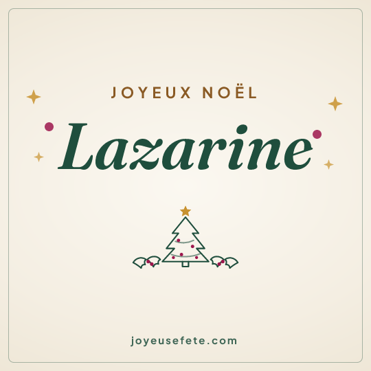 Image carrée « Joyeux Noël Lazarine » pour WhatsApp