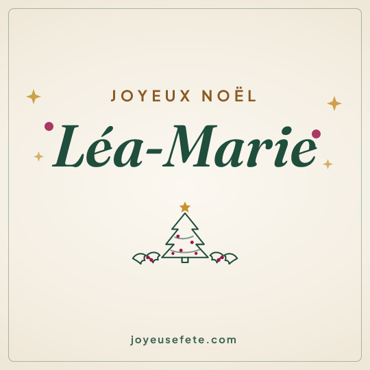 Image carrée « Joyeux Noël Léa-Marie » pour WhatsApp