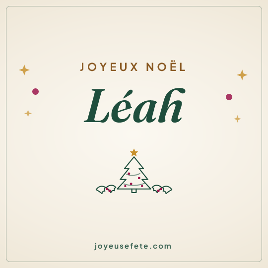 Image carrée « Joyeux Noël Léah » pour WhatsApp