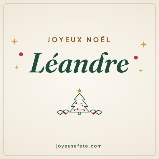 Image carrée « Joyeux Noël Léandre » pour WhatsApp