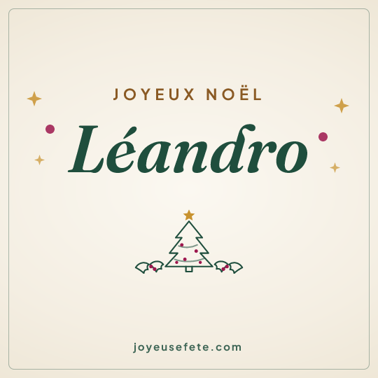 Image carrée « Joyeux Noël Léandro » pour WhatsApp
