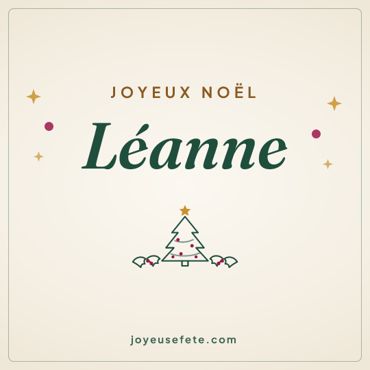 Image carrée « Joyeux Noël Léanne » pour WhatsApp