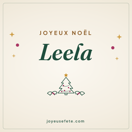 Image carrée « Joyeux Noël Leela » pour WhatsApp