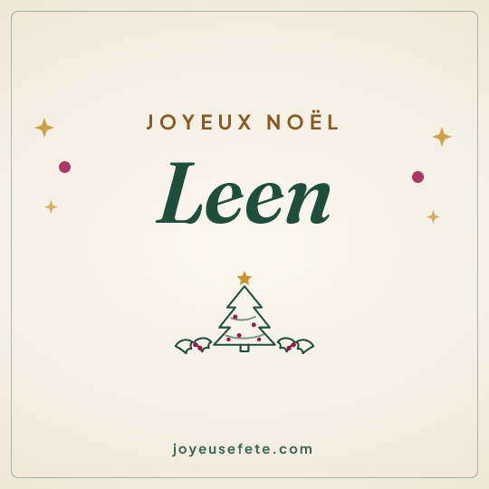 Image carrée « Joyeux Noël Leen » pour WhatsApp