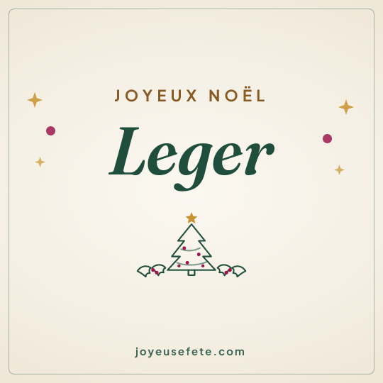 Image carrée « Joyeux Noël Leger » pour WhatsApp