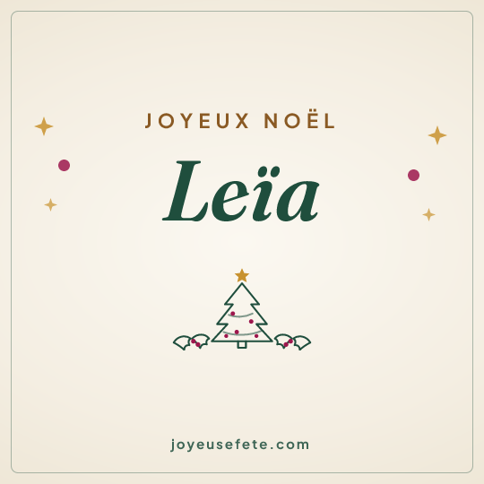 Image carrée « Joyeux Noël Leïa » pour WhatsApp