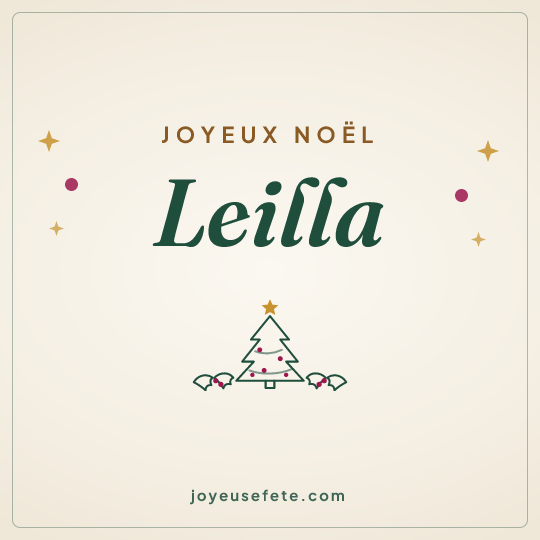 Image carrée « Joyeux Noël Leilla » pour WhatsApp