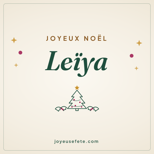 Image carrée « Joyeux Noël Leïya » pour WhatsApp
