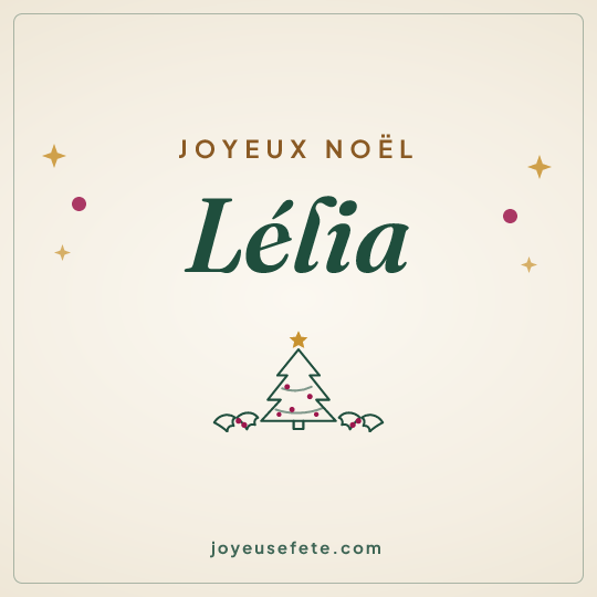 Image carrée « Joyeux Noël Lélia » pour WhatsApp