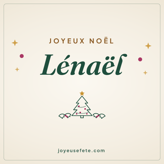 Image carrée « Joyeux Noël Lénaël » pour WhatsApp
