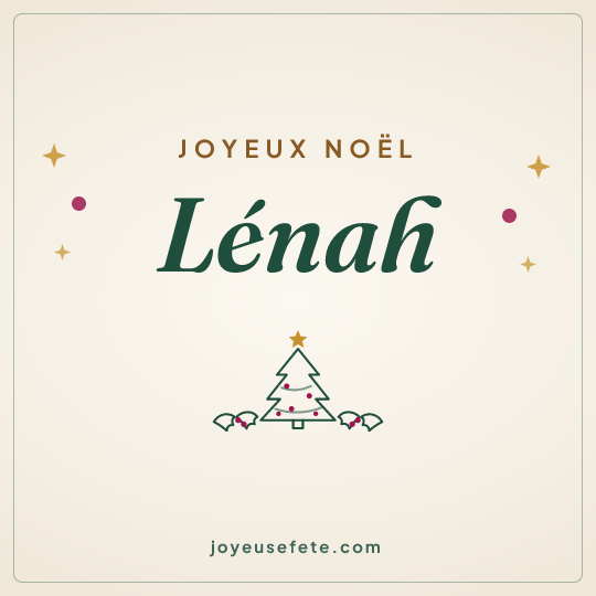 Image carrée « Joyeux Noël Lénah » pour WhatsApp