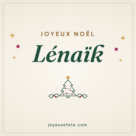 Image carrée « Joyeux Noël Lénaïk » pour WhatsApp