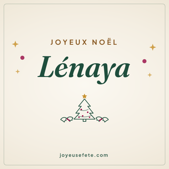 Image carrée « Joyeux Noël Lénaya » pour WhatsApp
