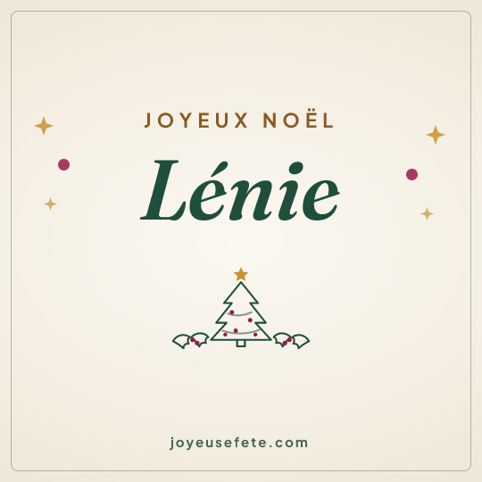 Image carrée « Joyeux Noël Lénie » pour WhatsApp