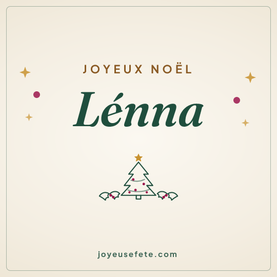 Image carrée « Joyeux Noël Lénna » pour WhatsApp