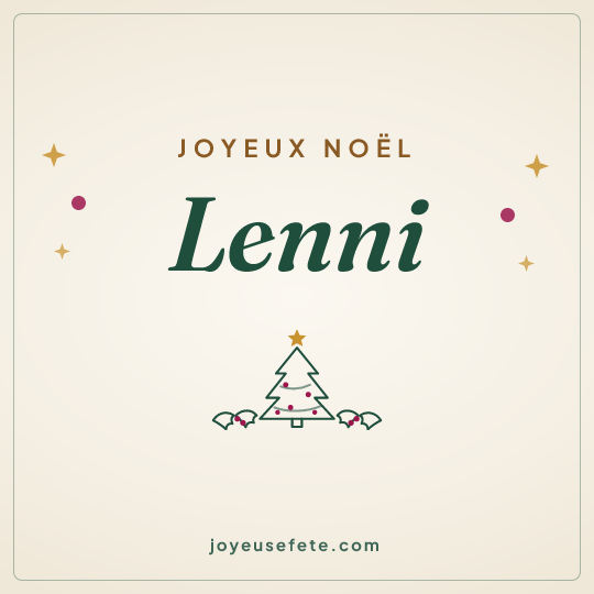 Image carrée « Joyeux Noël Lenni » pour WhatsApp