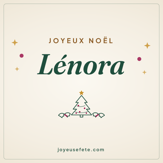 Image carrée « Joyeux Noël Lénora » pour WhatsApp