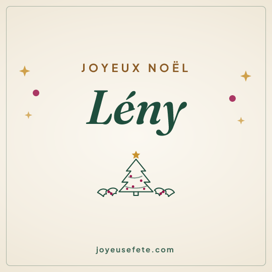 Image carrée « Joyeux Noël Lény » pour WhatsApp