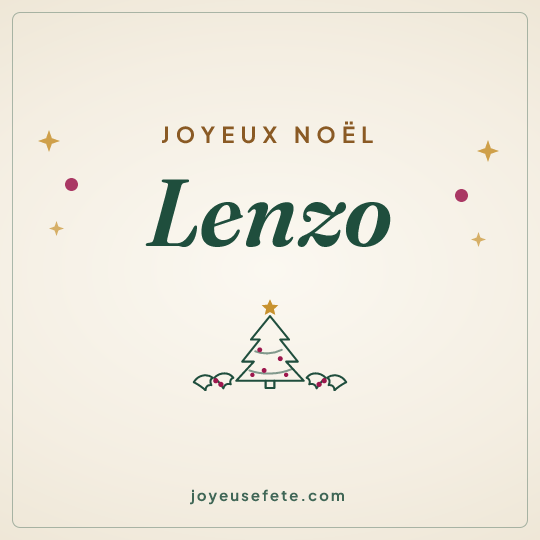 Image carrée « Joyeux Noël Lenzo » pour WhatsApp