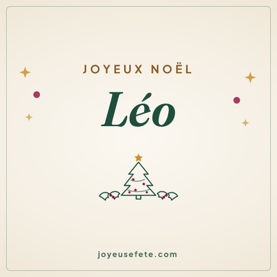 Image carrée « Joyeux Noël Léo » pour WhatsApp