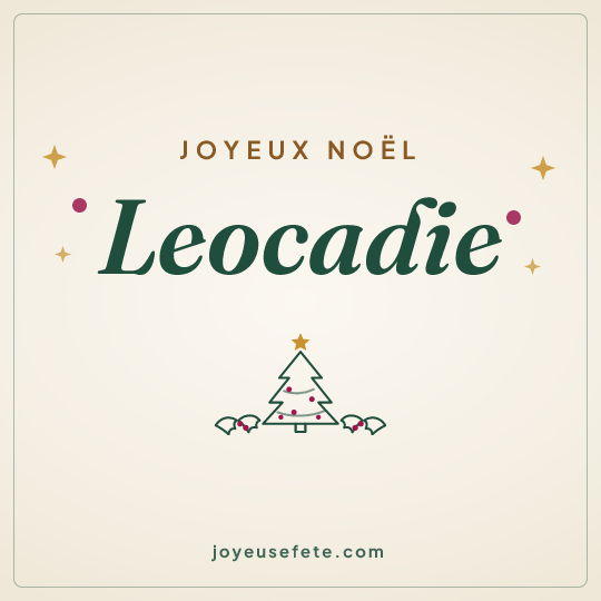Image carrée « Joyeux Noël Leocadie » pour WhatsApp