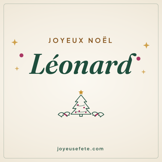 Image carrée « Joyeux Noël Léonard » pour WhatsApp