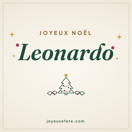 Image carrée « Joyeux Noël Leonardo » pour WhatsApp