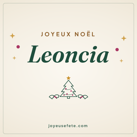 Image carrée « Joyeux Noël Leoncia » pour WhatsApp