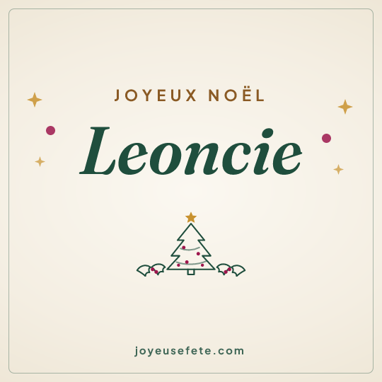 Image carrée « Joyeux Noël Leoncie » pour WhatsApp