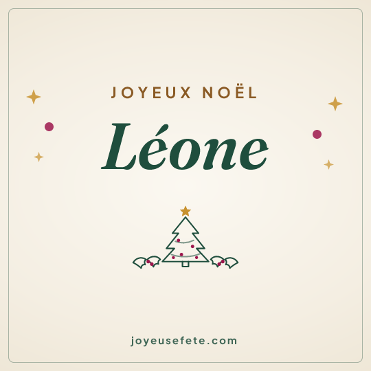 Image carrée « Joyeux Noël Léone » pour WhatsApp