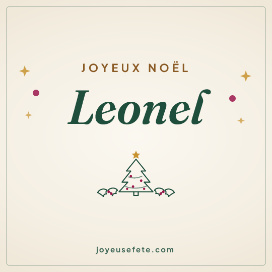 Image carrée « Joyeux Noël Leonel » pour WhatsApp